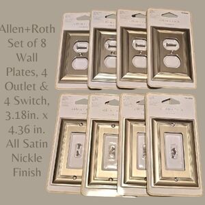Allen+Roth Satin Nickel Wall Plates Set Of 8